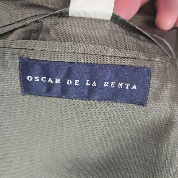 Oscar de la Renta Wool Tweed Blazer Mens 42R Brown Olive Hue Sport Coat Business - Picture 9 of 16